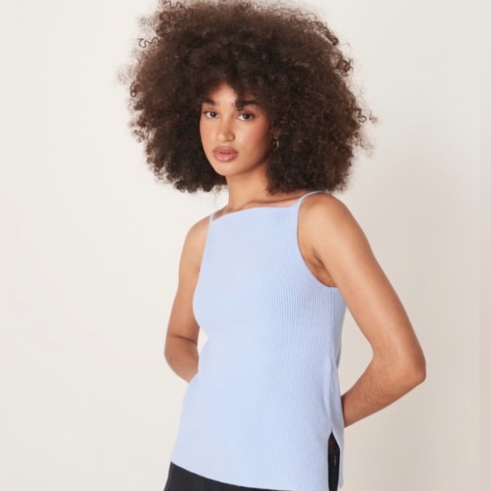 Abercrombie baby blue knit tank (M)